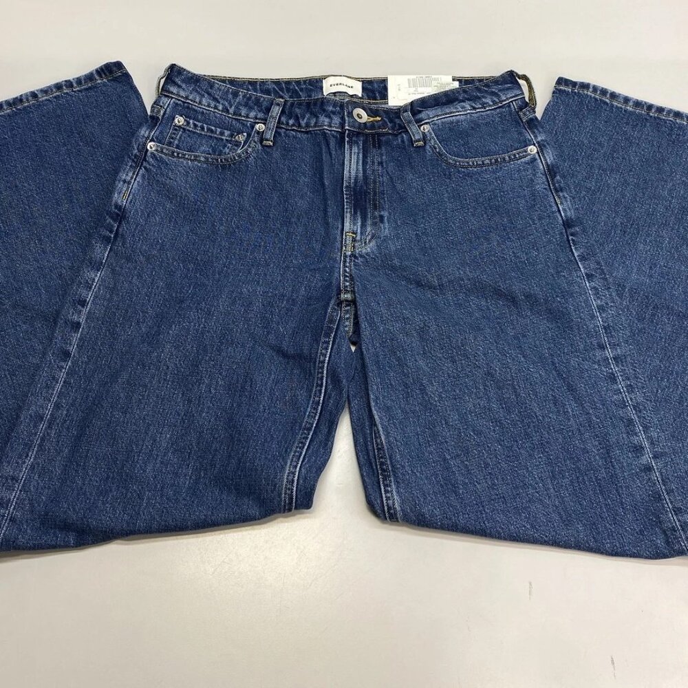 NEW EVERLANE Women’s The Low Key Low-Rise Wide-Leg Jeans – Medium Blue – Size 26